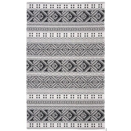 Safavieh 5 ft. x 7 ft. 7 in. Augustine 400 Rectangle Power Loomed RugBlack & Cream AGT445Z-5